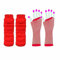 Lizzy Leg Warmers & Fishnet Gloves Set Rainbow Florescent Stripe | 80s Neon Teen Fancy Dress Dance ware Hen Party Tutu Accessory | One Size (Red)