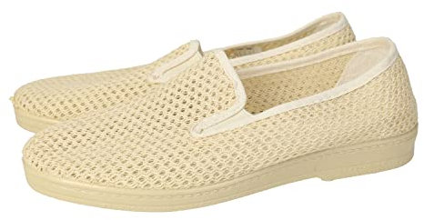 CHAPINES 304 Zapatillas de Rejilla Beige para Hombre con Suela de Goma y Sin Cordones Hombre Zapatillas Beige 44