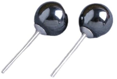 vsilay Elegante Hämatit Silber runde Ohrstecker 0,6 cm 6 mm