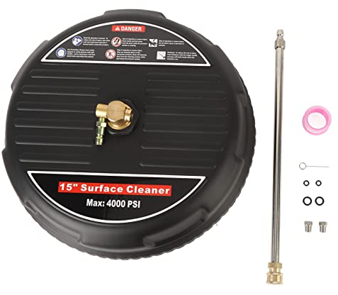 15 Pressure Washer Cleaner, 4000 PSI Power Washer Cleaner Attachment with 1/4 Quick Connector, Extension Wand for Cleaning Driveway, Sidewalk, Garden, Patio