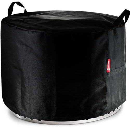 Fire Pit Cover for Solo Stove Bonfire outdoor Smokeless Firepit-Small Round Waterproof 600D Polyester Shelter,Air Vents,Anti-UV&Tear Resistant-Fits for 16-22inch Gas Fire Pits/Table(22D x 16H,Black)