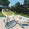 puraday Outdoor-Acapulco-Stuhl Poly-Rattan Beige 69x79x82 cm Schaukelstuhl Outdoor Sonnenstuhl Relaxliege Wohnzimmer Balkon Sessel Geeignet für Den Innen- Und AußEnbereich Ovalen Design