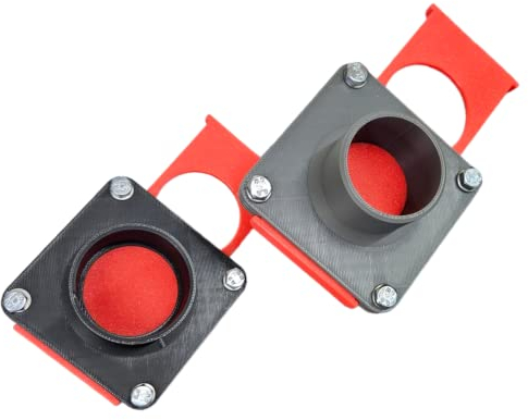 BlastGate - 75mm Absperrschieber DN75 für Werkstatt Absaugung Luftstromregulierung Robustes PLA Schieberventil Grau/Rot für Staubkontrolle Holzverarbeitung und Späneabsaugung (2. Gen., 2024)