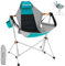 KingCamp Camping Schaukelstuhl Campingstuhl faltbar Faltstuhl, Schaukelstuhl mit Verstellbarer Rückenlehne, Campingstuhl mit Kissen, Getränkehalter, Tasche robust bequem für Outdoor Indoor Cyan