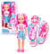 NANCY - Bubble Gum Summer Pack, Puppe mit rosa Haaren, halb gerafft in Zwei Zöpfen, Flip Flops für Mädchen zu Puppe, gekleidet mit Cowboy-Rock und T-Shirt, ab 3 Jahren, berühmt (NAC71000)