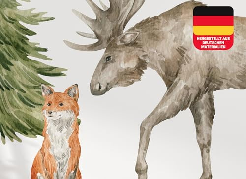 Osomhome Wandtattoo Kinderzimmer Mädchen & Junge: Wald (120x55cm) | Kinderzimmer & Babyzimmer Deko | Wandsticker & Wanddeko Kinderzimmer | Wandaufkleber Kinderzimmer Wall Stickers ms3643