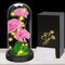 Touloube Regalo per la Festa Della Mamma Fiori di Garofano per Donna, Fiore di Garofano in Cupola di Vetro, Regalo Anniversario, Compleanno,Guarigione, Fiore Artificiale Regalo per Donne Mamma Moglie