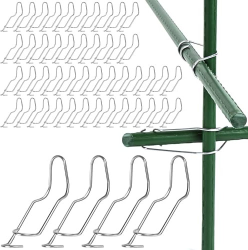 OAHAO 50PCS Plant Trellis Connecting Buckles,Garden Stakes Trellis Clips for Bamboo Canes,Garden Support Stakes Plant Climbing Frame Buckles for Tomato Cucumber Eggplant Vine Vegetable (16MM)