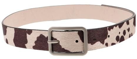 MOBUTOFU Damen Pu Gürtel Kuhmuster Verstellbar Metallschnalle Western Taillengürtel Leicht Für Jeans Und Kleider