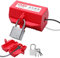 Waschmaschinen Schloss Stecker Schloss Stromstecker Schutzbox mit Schloss Abschließbar, Steckersafe mit Vorhängeschloss, Rot Stecker Safebox für Netzstecker für Waschmaschinen Safes Netzkabel.