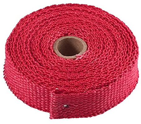 WANGZEYU Hitzeschutzband 5 m Auspuffrohrgewebe Glasfaserband Auto-Auspuffrohr-Wrap-Isolierung Baumwolltuch-Isolierung Wärmewickelband Auspuff Dichtband (Color : Red)