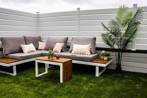 KIT EXTENSION CLOTURE PVC BLANC - idéale pour jardin, balcon et terrasse - coupe-vent - brise vue occultant - Qualité supérieure - Délimitation du jardin (Long 1M50 X Haut 0M98)