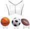 Ball Ständer, Acryl Ballhalter, Basketball Ball Ständer, Akryl Ballständer Transparent, Ball Ständer Display Acryl Ballhalter, für Fußball Basketball Volleyball Rugby Ball
