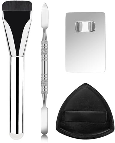 TPZORJX 4 piezas Juego de herramientas de maquillaje- brocha para base - brocha para una base perfecta, ideal para aplicar y mezclar, brocha para rubor para niñas