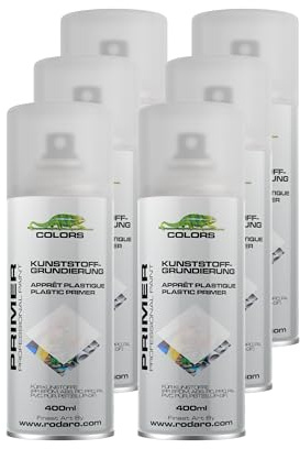 COLORS Kunststoffgrundierung Sprühlack farblos 6er Set - 400ml Spraydose