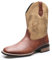 Stivali Cowboy da Uomo in Pelle PU Western Stivali a Punta Quadra al Polpaccio Stivali Chelsea Stile retrò Casual,Giallo,42 EU