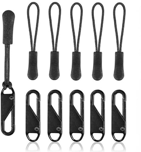 Reißverschluss Zipper, 5 Stück Ersatzteile Reißverschluss Zipper, Metall Zipper Pull, Abnehmbares Metall Zipper Pull, Reißverschluss Ersatz (5)