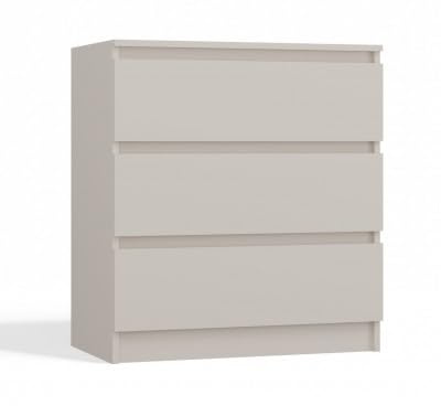 KOBI MALWA M3 Kommode | Moderne Kommode mit 3 Schubladen | Minimalistisches Design | Funktionales Möbelstück für das Schlaf-, Wohn- und Kinderzimmer (beige-Kaschmir)