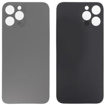Mobile TM Compatible with Apple iPhone 12 Pro Max A2411 Graphite Large Hole Back Glass without Logo