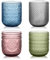 LOITTAINUE Trinkgläser Set Bunt - Gläser Set Bunte 4 Teilig - 250ml Farbig Wassergläser mit Geprägtem Design, Modern Wasserglas Saftgläser für Wasser, Drink, Saft, Party, Garten - Spülmaschinenfest