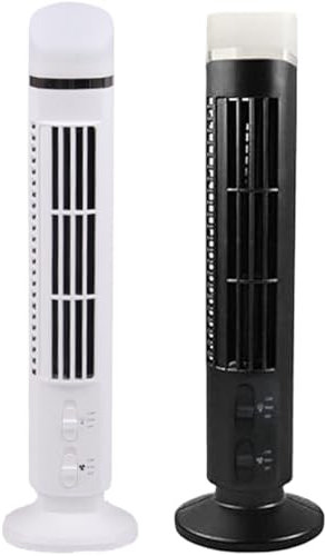 Ventilador de Torre Ventilador de Torre sin 2 velocidades de Mesa eléctrica con Luces LED, Aire Acondicionado portátil con Redes de Seguridad de la Red de Seguridad Blancos silenciosos, pa