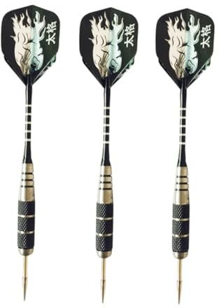 ibasenice 3 Stück 22g Darts mit Nadelspitze und Tiger Pattern Flights | Aluminium mit Nickelbeschichtung, für Erwachsene und Einsteiger, Indoor und Outdoor, Fallfest
