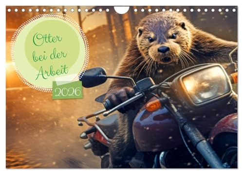 Otter bei der Arbeit (Wandkalender 2026 DIN A4 quer), CALVENDO Monatskalender: Arbeitswütige Otter: Entdecken Sie ihre fleißigen Abenteuer (CALVENDO Tiere)
