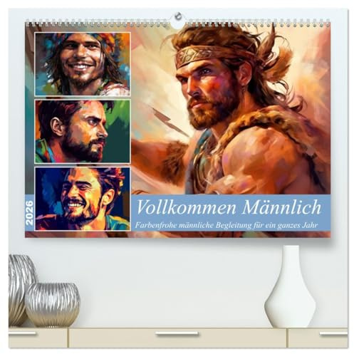 Vollkommen Männlich (hochwertiger Premium Wandkalender 2026 DIN A2 quer), Kunstdruck in Hochglanz: Farbenfrohe männliche Ausstrahlung für ein Jahr (CALVENDO Menschen)