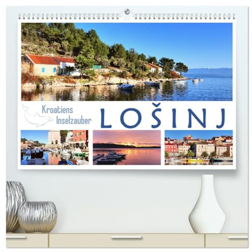 Kroatiens Inselzauber, Losinj (hochwertiger Premium Wandkalender 2026 DIN A2 quer), Kunstdruck in Hochglanz: Eine grüne Insel in der azurblauen Adria (CALVENDO Orte)