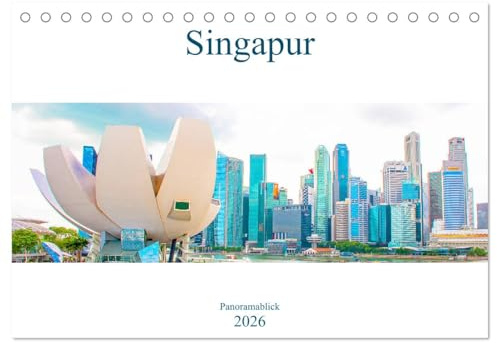 Singapur - Panoramablick (Tischkalender 2026 DIN A5 quer), CALVENDO Monatskalender: Spektakuläre Bilder von Singapur. (CALVENDO Orte)