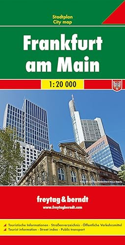 Frankfurt am Main, Stadtplan 1:20.000: Touristische Informationen, Straßenverzeichnis, Öffentliche Verkehrsmittel (freytag & berndt Stadtpläne)