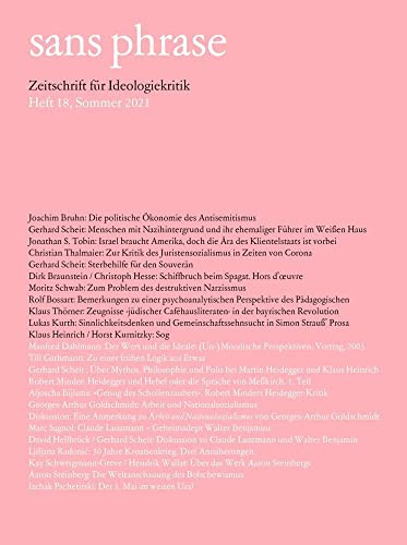 sans phrase: Zeitschrift für Ideologiekritik; Heft 18, Sommer 2021