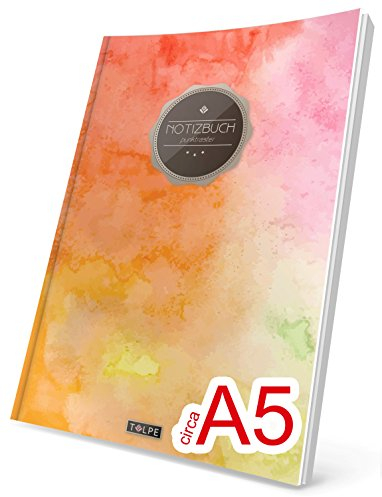 TULPE Punktraster Notizbuch: Ca. A5 „C072 Bunte Wände“ (Vintage Softcover, Register, Punktkariertes Papier - Bullet Journal, Notizheft, Skizzenbuch, Tagebuch, Gepunktete Seiten, Dot Grid Notebook)