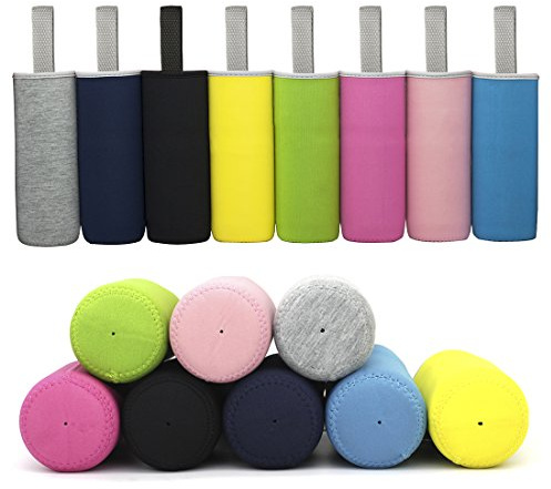 Kvvdi 8 Pack 12 oz - 18 oz Neoprene Water Bottle Sleeve 16.9 oz Insulated Glass Drink Bottle Cover