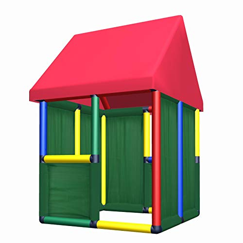 move and stic Spielhaus für Kinderzimmer Indoor und Outdoor Gartenhaus - Kinderspielhaus perfekt zum Ergänzen oder um mit MoveAndStic zu starten (Spielhaus mit Stoffdach und offenen Rahmen)