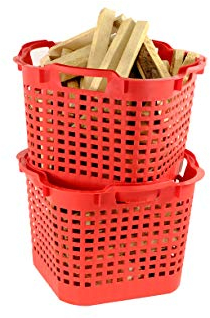 GreenLife Kaminholzkorb Brennholzkorb 25L 10 St. rot Made in Germany, robust, stapelbar, langlebiger Kunststoff