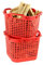 GreenLife Kaminholzkorb Brennholzkorb 25L 10 St. rot Made in Germany, robust, stapelbar, langlebiger Kunststoff