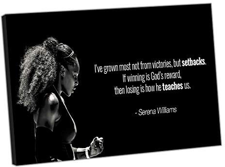 ARTSPRINTS Kunstdruck auf gerahmter Leinwand, Motiv Serena Williams Tennis I've Grown, Stoff-Leinwand, 12’’x 8’’inch(30x 20 cm) -18mm depth