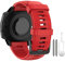 ANBEST Armbändern Kompatibel mit Garmin Instinct/Instinct 2 Armband, Weiches Silikon Uhrenarmband Sport Ersatzarmband für Garmin Instinct, Rot