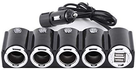 Cargador de Coche, DC 12V/24V USB 4 Vías Encendedor de Cigarrillos del Coche Enchufe Divisor Adaptador de Cargador de Corriente Carga Rápida Cargador de Coche