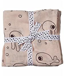 Done By Deer Musselin Tuch rosa 2 er pack Sea Friends Meerestiere 70x 70cm