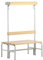System-Umkleidebank Holz/Stahl, Typ C, lichtgrau, LxBxH cm: 101,5x72,5x165, Doppelseitig, mit Rückenlehne mit Hakenlehne