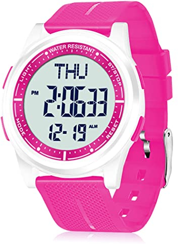 WIFORT Digital Herren Damen Uhren 5 ATM Wasserdicht Sport Armbanduhr mit Wecker Stoppuhr Countdown Duale Zeitzone, Ultradünn Weitwinkel Anzeige Digitaluhr für Jungen Mädchen