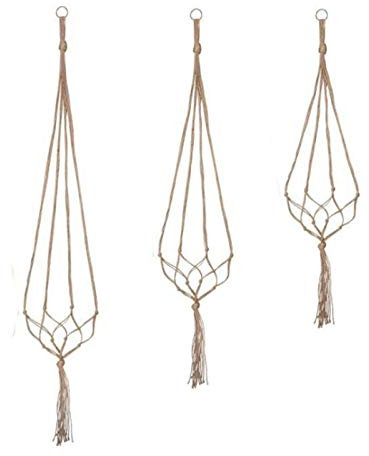 XinSa 3 Pezzi Vasi Sospesi per Piante Sospese Portafiori, Corda per Vasi Appesi Macrame, per Interni, Esterni, Soffitto, Decorazione della Parete del Balcone, 90 Cm / 105 Cm / 122 Cm