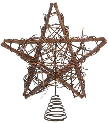 Decorazione Superiore Dell'albero Di Natale Cima Dalbero a Stella a 5 Punte Stella Puntale Per Albero Di Natale Agriturismo Ornamenti Marroni Celebrità 3d Albero Di Ferro Di Legno