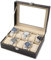Uhrenbox mit 10 Fächern, Aufbewahrungsbox für Uhren Uhrenkasten Uhrenkoffer mit Herausnehmbaren Watch Box Uhrenkissen Uhrenkasten Uhren Aufbewahrung PU Leder Schwarz