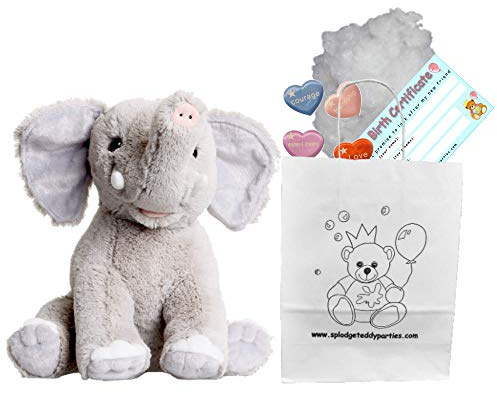 Splodge Teddy Parties Elefant (25cm) - Teddybär weiches Plüsch-Spielzeug - Teddybären zum Selbermachen - Bauen Sie Ihren eigenen Teddybär - ohne Nähen