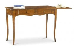 Mar.c.a. Design - Vintage-Schreibtisch mit 2 Schubladen aus Pappelholz, Farbe Nussbaum dunkel Shabby Chic, Möbel Kunst Povera Made in Italy - Maße 110 x 56 x 80 cm