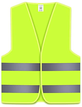 Oyayubi Warnwesten Auto Pannenweste, EN ISO 20471 Gelb Warnweste, Neongelb Sicherheitsweste, Reflektierend Weste,