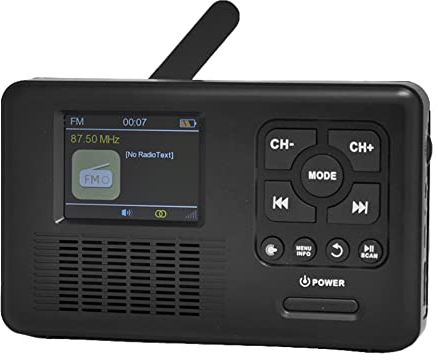 Reflexion TRA560DAB tragbares Kurbel-Radio, DAB-Radio mit Taschenlampe und Solar-Ladefunktion (DAB+, DAB, Bluetooth, Dynamo, Solar, USB, Micro SD) schwarz